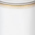 Elegant moiré-kransband, 200 mm vitt med guldpärlkant och speciell finish, 25 m - Perfekt för dekorationer och fester | Floristik24.se