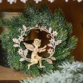 Floristik24 Ängelkrans, juldekoration, ängel att hänga, metallhängande Gyllene H14cm B15.5