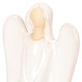 Ängelfigur med hjärtdekoration i krämvitt, 23 cm | Floristik24.se