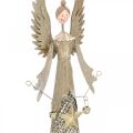Floristik24 Dekorativ ängelfigur med krans julmetall 13 × 8,5 cm H40cm