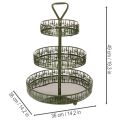 Serveringsställ i metall, grönt, tre nivåer, grandekor, runt, 49 cm | Floristik24.se