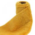 Floristik24 Pälsband gul fuskpäls för bordslöpare 15 × 150 cm