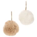 Floristik24 Dekorativ pompom att hänga, fluffig pälsboll, 7 cm, 6 stycken