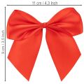 Dekorativ röd rosett, färdigknuten för pyssel och förpackning, 11 cm, 25 stycken | Floristik24.se