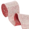 Filtband, 100 % ull, tvåfärgat, som grytlapp, filtband vitt/rött, 15 cm x 5 m | Floristik24.se