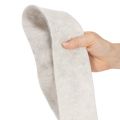 Tvåfärgat filtband, vitt/grått, tillverkat av 100 % ull, 7,5 cm brett, 5 m långt | Floristik24.se