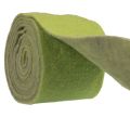 Floristik24 Filtband ullband filtrulle dekorativt band grönt grått 15cm 5m