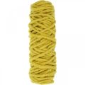 Floristik24 Filtsnöre fårull jutetråd gul L20m