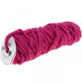 Floristik24 Filtsnöre med trådullstråd för hantverk rosa 20m