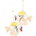 Floristik24 Julgransdekorationer fisk, dekorativa hängen, juldekorationer, äkta glas H9,5cm 2st