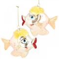 Floristik24 Julgransdekorationer fisk, dekorativa hängen, juldekorationer, äkta glas H9,5cm 2st