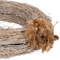 Brun melerad fårull, naturlig