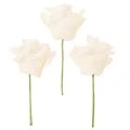 Konstgjord ros, krämfärgad, 10 cm blomma på stjälk, 100 stycken | Floristik24.se