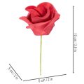 Konstgjord röd rosblomma med stjälk, 5 cm, 100 stycken | Floristik24.se