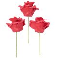Konstgjord röd rosblomma med stjälk, 5 cm, 100 stycken | Floristik24.se