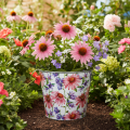 Blomkruka, vårdekoration, planteringslåda, metall, Ø14cm H12,5cm | Floristik24.se