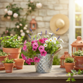 Zinkkruka med rephandtag Ø14,5cm H13cm | Floristik24.se