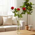 Roskvist sidenblomma konstgjord ros röd 72cm 3st | Floristik24.se