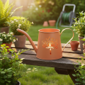 Dekorativa vattenkannor i metall, orange maskrosdesign, värmeljushållare, 12 cm, 2 stycken | Floristik24.se