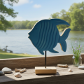 Träfiskfigur, maritim dekoration, handgjord bordsdekoration för vardagsrum, 22 cm | Floristik24.se