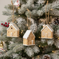 Pepparkakshus Keramik Hängande Dekoration Vinter Juldekoration 6cm 3st | Floristik24.se
