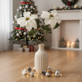 Konstgjord vit julstjärna, stor blommande grendekoration, 65 cm, 2 stycken | Floristik24.se