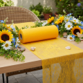 Bordlöpare i non-woven-tyg, gul, 23 cm, modern bordsdekorationsrulle | Floristik24.se