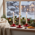 Små röda ljusstakar för 8 cm koniska ljus, 3 stycken | Floristik24.se