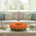 Konstgjord orange ros, 5 cm blomning, enkel, 100 stycken | Floristik24.se