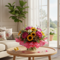 Blommanschett rondella rund manschett 38 cm rosa för buketter | Floristik24.se
