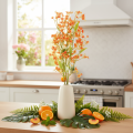 Konstgjord blomma orkidégren orange filigran rumsdekoration 110 cm 3 st | Floristik24.se