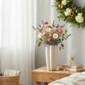 Modern räfflad vas, hög dekorativ vas för torkade blommor, 38 cm | Floristik24.se