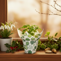 Pappersblomkruka med klövermotiv, nyårsdekoration, 12 cm, 12 stycken | Floristik24.se