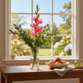 Konstgjord gladiolas med dekorativa blommor, 88 cm | Floristik24.se