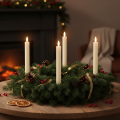 LED stickljus med timer räfflade ljus kräm 24,5cm 4 st | Floristik24.se