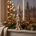 Liten flockad dekorativ julgran, bordsdekoration, 44 cm | Floristik24.se