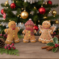 Konstgjord pepparkaksgubbe dekorationsfigur, 8 cm, 3 stycken | Floristik24.se