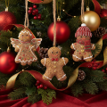 Dekorativa hängande ornament, konstgjorda pepparkaksfigurer, 7 cm, 3 stycken | Floristik24.se