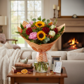 Manschettpappersrulle, orange randig, 25 cm x 100 m | Floristik24.se