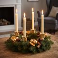 Ljusstake krona gyllene, pinneljusstake metall 4 st | Floristik24.se
