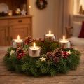 Värmeljushållare för stickning av adventskrans silver Ø4cm 8 st | Floristik24.se