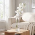 Konstgjord orkidé konstgjord blomma vit Ø6,5-8cm 77cm | Floristik24.se
