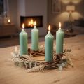 Koniska ljus korta ljus grön jade för slinga Ø21/110mm 6 st | Floristik24.se