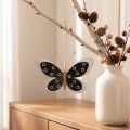 Väggkonst Butterfly Deco Svart Vitguld Metall 15cm | Floristik24.se