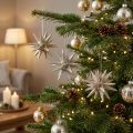 Stjärnor med glimmerchampagne 11,5cm 4 st | Floristik24.se