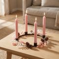 Taper ljus korta ljus rosa för dekorativ slinga Ø21/110mm 6 st | Floristik24.se