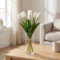 Vita Tulpaner Dekoration Real Touch Konstgjorda Blommor Vår 49cm 5 st | Floristik24.se