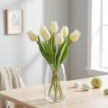 Dekorativa Tulpaner Konstgjorda Blommor Vit Kräm 20cm 6 st | Floristik24.se