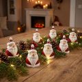 Keramisk jultomtefigur, röd och vit, 6,4cm – Festlig juldekoration – 6 st | Floristik24.se