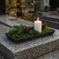 Dekorativ bricka antracit 27 cm x 12 cm | Floristik24.se